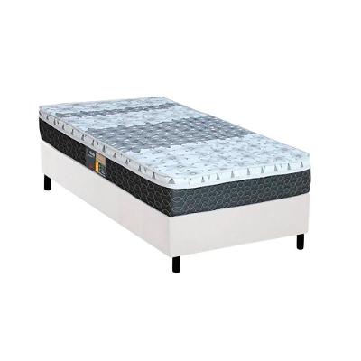 Cama Box Solteiro: Colchão Molas Bonnel Castor System Class + Base CRC Courano White(88x188)