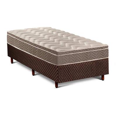 Cama Box Solteiro: Colchão Espuma Paropas D33/EP Confort Ultra Firme + Base CRC Fantasy Brown(88x188)
