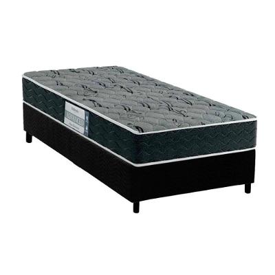 Cama Box Solteiro: Colchão Espuma D33 Probel Advanced Mega Resistente + Base CRC Suede Black(88x188)