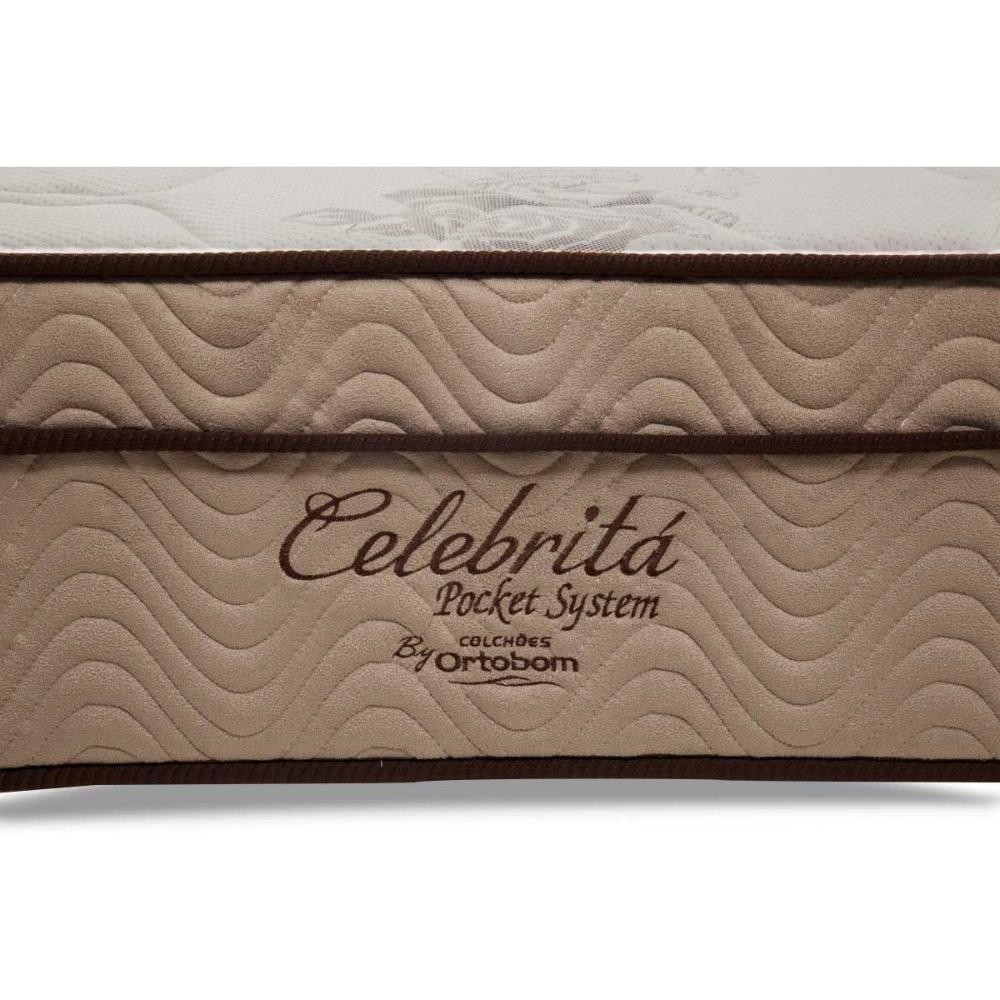 Cama Box Solteiro: Colchão Molas Ortobom Superpocket Celebrita + Base Crc Courano Branco(88X188) - 4