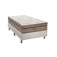 Cama Box Solteiro: Colchão Molas Ortobom Superpocket Celebrita + Base Crc Courano Branco(88X188) - 2