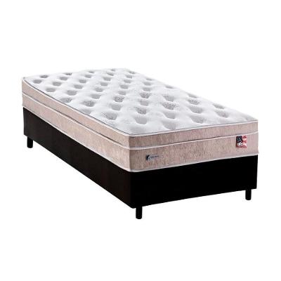 Cama Box Solteiro: Colchão Molas MasterPocket Ensacadas Plumatex   Miami + Base CRC Courano Black(88x188)