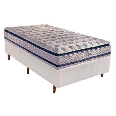 Cama Box Solteiro: Colchão Molas Ensacadas Paropas MasterPocket Blue + Base CRC Rústico White(88x188)