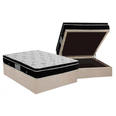 Cama Box Baú Casal: Colchão Molas Bonnel Ortobom Nanolastic Physical + Base CRC Suede Clean(138x188)