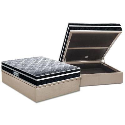 Cama Box Baú Casal: Colchão Espuma D33 Probel  / EP ProDormir Advanced Tech1500 Plus + Base CRC Suede Clean(138x188)