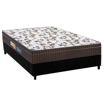 Cama Box Casal: Colchão Anatômico Polar D28/EP Orthoface Firme + Base CRC Suede Black(138x188)