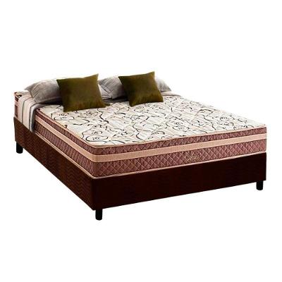 Cama Box Casal: Colchão Molas Bonnel Herval Assis + Base CRC Suede Brown(138x188)