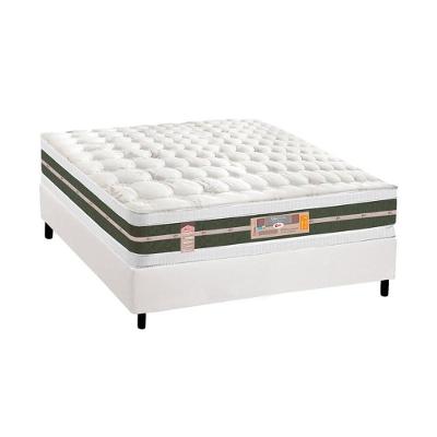 Cama Box Casal: Colchão Molas Castor Bonnel Silver Star Air + Base CRC Courano White(138x188)