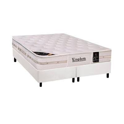 Cama Box King: Colchão Molas Pocket Ensacadas Castor  Kingdom Aloe Vera + Base CRC Courano White(193x203)