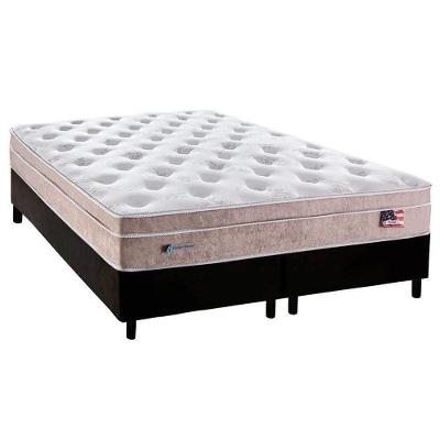 Cama Box Queen: Colchão Molas MasterPocket Ensacadas Plumatex   Miami + Base CRC Courano Black(158x198)