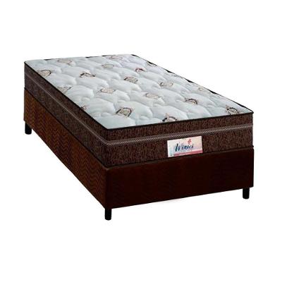 Cama Box Solteiro: Colchão Molas Probel MasterPocket Ensacadas ProDormir Miami + Base CRC Suede Brown(88x188)