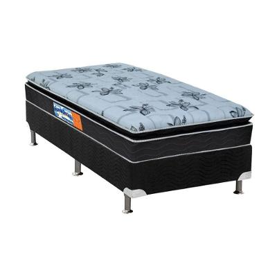 Cama Box Solteiro: Colchão Espuma Probel D28 Guarda Costas Premium Multi Firme + Base CRC Suede Black(88x188)