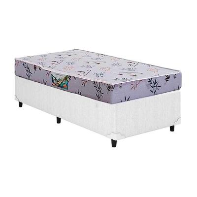 Cama Box Solteiro: Colchão Espuma Herval D28 St. Louis + Base CRC Courano White(88x188)