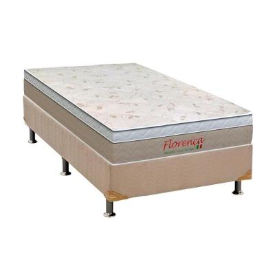 Cama Box Solteiro: Colchão Molas Bonnel Orthoflex Florença + Base CRC Suede Clean(88x188)