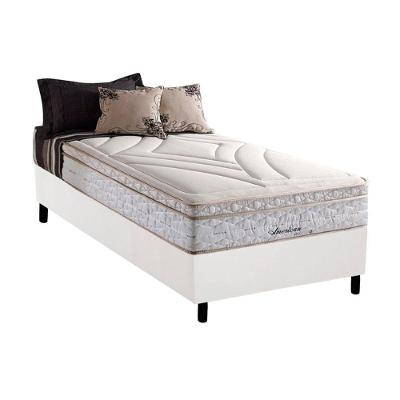 Cama Box Solteiro: Colchão Molas Herval Maxspring American + Base CRC Courano White(88x188)