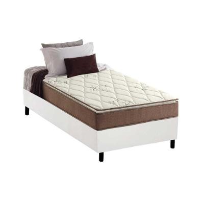 Cama Box Solteiro: Colchão Anatômico Anjos D28/ AG65 Star + Base CRC Courano White(88x188)