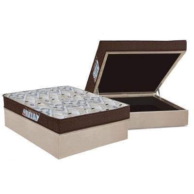 Cama Box Baú Casal: Colchão Espuma D45 Ortobom  / EP ISO 150 Mega Firme + Base CRC Suede Clean(138x188)