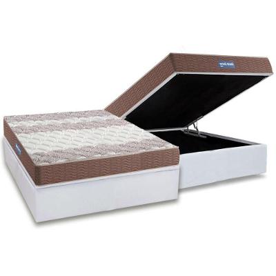 Cama Box Baú Casal: Colchão Espuma Probel D33 / EP Guarda Costas PróIntense Double Face + Base CRC Courano White(138x188)