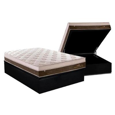 Cama Box Baú Casal: Colchão Molas MasterPocket Ensacadas Plumatex   Personalle + Base CRC Suede Black(138x188)