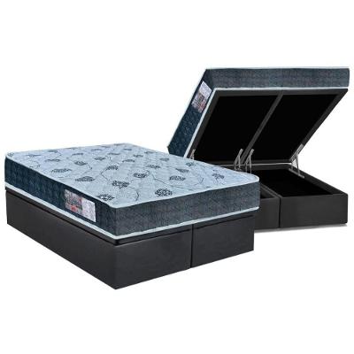Cama Box Baú King: Colchão Espuma Orthoflex D45 / EP Cecina + Base CRC Suede Gray(193x203)