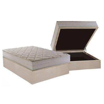Cama Box Baú Casal: Colchão Ortopédico Herval D28 / AG65 Joy + Base CRC Suede Clean(138x188)