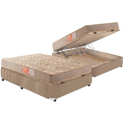 Cama Box Baú Casal: Colchão Espuma Paropas D33 Pasquale + Base CRC Suede Clean(138x188)
