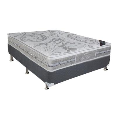 Cama Box Casal: Colchão Molas Ensacadas Castor Pocket Super Luxo Látex SLX + Base CRC Suede Gray(138x188)