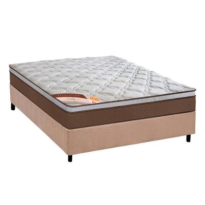 Cama Box Casal: Colchão Molas Ensacadas Castor Pocket Revolution + Base CRC Suede Clean(138x188)