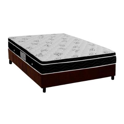 Cama Box Casal: Colchão Molas Bonnel Ortobom Nanolastic Physical Spring + Base CRC Suede Brown(138x188)