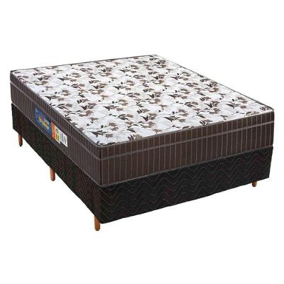 Cama Box Casal: Colchão Espuma Polar D28/EP Orthoface + Base CRC Rústico Black(138x188)