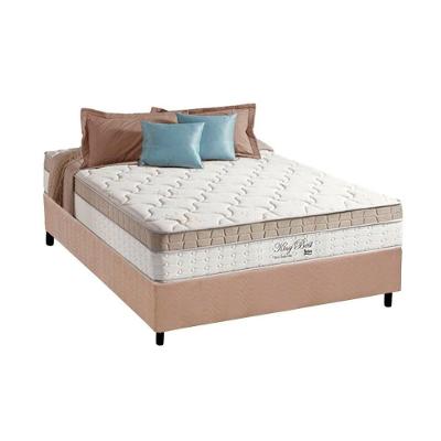 Cama Box Casal: Colchão Molas Anjos Superlastic King Best + Base CRC Suede Clean(138x188)