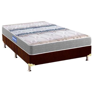 Cama Box Casal: Colchão Espuma D45 Probel Guarda Costas + Base Crc Suede Brown(138X188)