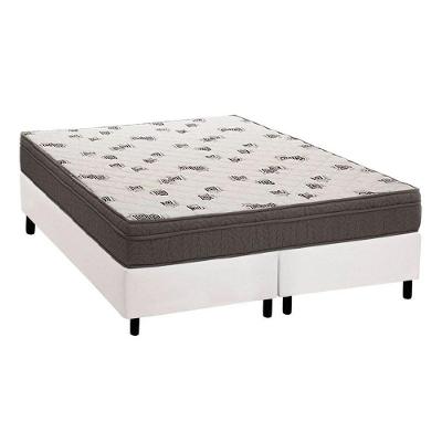Cama Box King: Colchão Espuma Ortobom D45 Light Saúde + Base CRC Courano White(186x198)