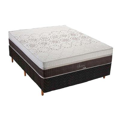 Cama Box Casal: Colchão Molas Polar MasterPocket Ensacadas Sporting + Base CRC Rústico Black(138x188)