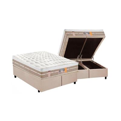 Cama Box King: Colchão Molas Pocket Ensacadas Castor  Silver Star Air One Face + Base CRC Suede Clean(193x203)