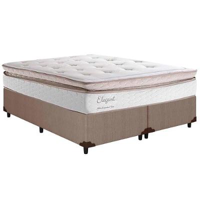 Cama Box Queen: Colchão Molas Ensacadas Herval MasterPocket Elegant + Base CRC Courano Clean(158x198)