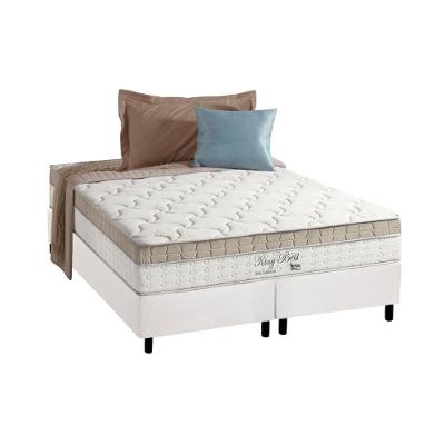Cama Box Queen: Colchão Molas Ensacadas Anjos MasterPocket King Best + Base CRC Courano White(158x198)