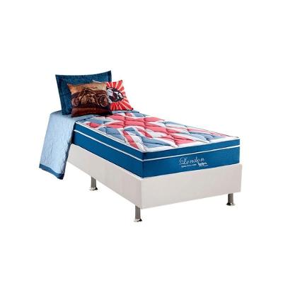 Cama Box Solteiro: Colchão Molas Ensacadas Anjos MasterPocket London + Base CRC Courano White(88x188)