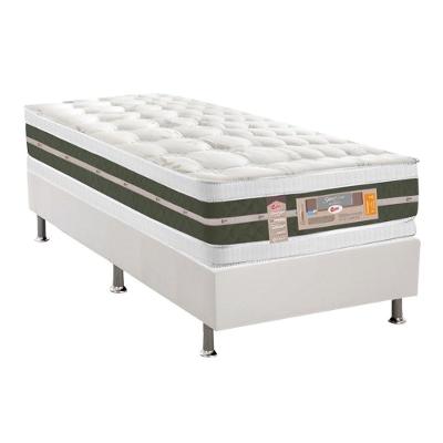 Cama Box Solteiro: Colchão Molas Bonnel Castor Silver Star Air Df + Base Crc Courano White(88X188)