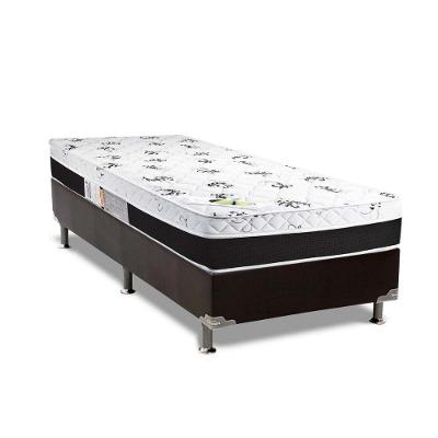 Cama Box Solteiro: Colchão Espuma Luckspuma D33/AG65  Aspen Super Firme + Base CRC Suede Black(88x188)