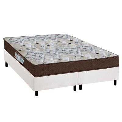 Cama Box Queen: Colchão Ortopédico Ortobom D45/EP Fort Tech ISO 150 + Base CRC Suede White(158x198)