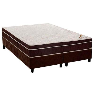 Cama Box Queen: Colchão Ortopédico Ortobom Exclusive OrtoPillow + Base CRC Suede Brown(158x198)