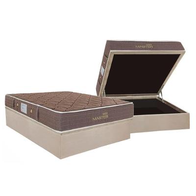 Cama Box Baú Casal: Colchão Molas Bonnel Herval Suite Master + Base CRC Suede Clean(138x188)