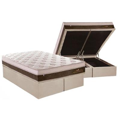 Cama Box Baú Queen: Colchão Molas MasterPocket Ensacadas Plumatex   Personalle + Base CRC Suede Clean(158x198)