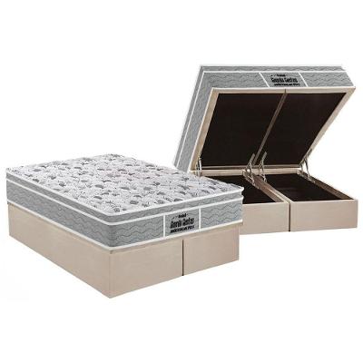 Cama Box Baú Queen: Colchão Espuma D45 Probel  / EP Guarda Costas PróExtreme Plus + Base CRC Suede Clean(158x198)