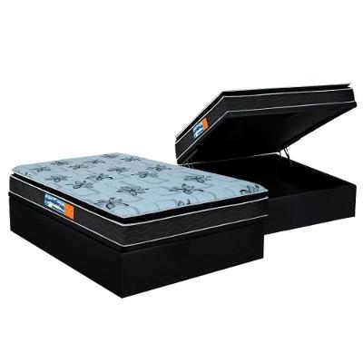 Cama Box Baú Casal: Colchão Probel D28 Guarda Costas Premium Multi Firme + Base Black(138X188)