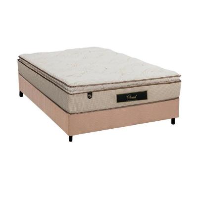 Cama Box Casal: Colchão Molas Ensacadas Luckspuma MasterPocket Cloud One Side + Base CRC Suede Clean(138x188)