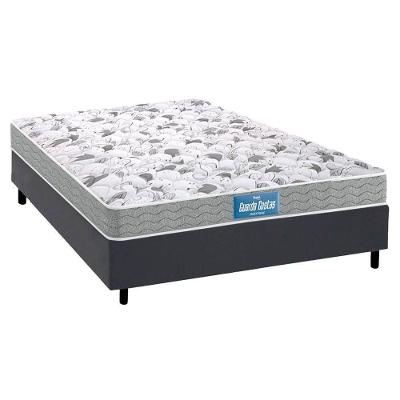 Cama Box Casal: Colchão Espuma Probel D45/EP Guarda Costas Próextreme Double Face + Base CRC Suede Gray(138x188)
