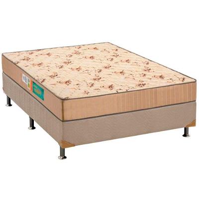 Cama Box Casal: Colchão Espuma Polar D33 Pérola + Base CRC Rústico Clean(138x188)