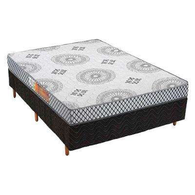 Cama Box Casal: Colchão Espuma Polar D28 Pérola + Base CRC Rústico Black(138x188)
